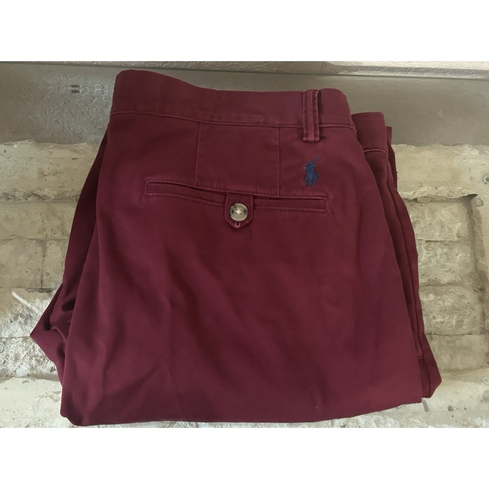 Men's Size 35X30 Ralph Lauren Polo Pants Chino Burgundy/Maroon Pants Slacks
